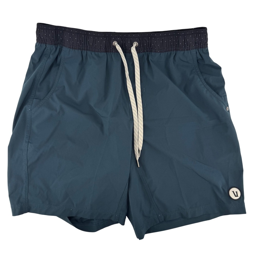 Vuori Kore Shorts Mens Medium Teal Blue Lined Athletic Training Gym Run 7.5"